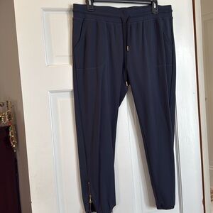 Navy jogger: very soft: side gold zipper